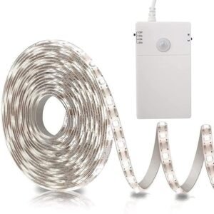 LED Strip met Bewegingssensor 2 Meter – 60 LED Lichtstrip – Batterijgevoed – Voor Kast, Trap, Keuken en Bed – Wit – Energieklasse F