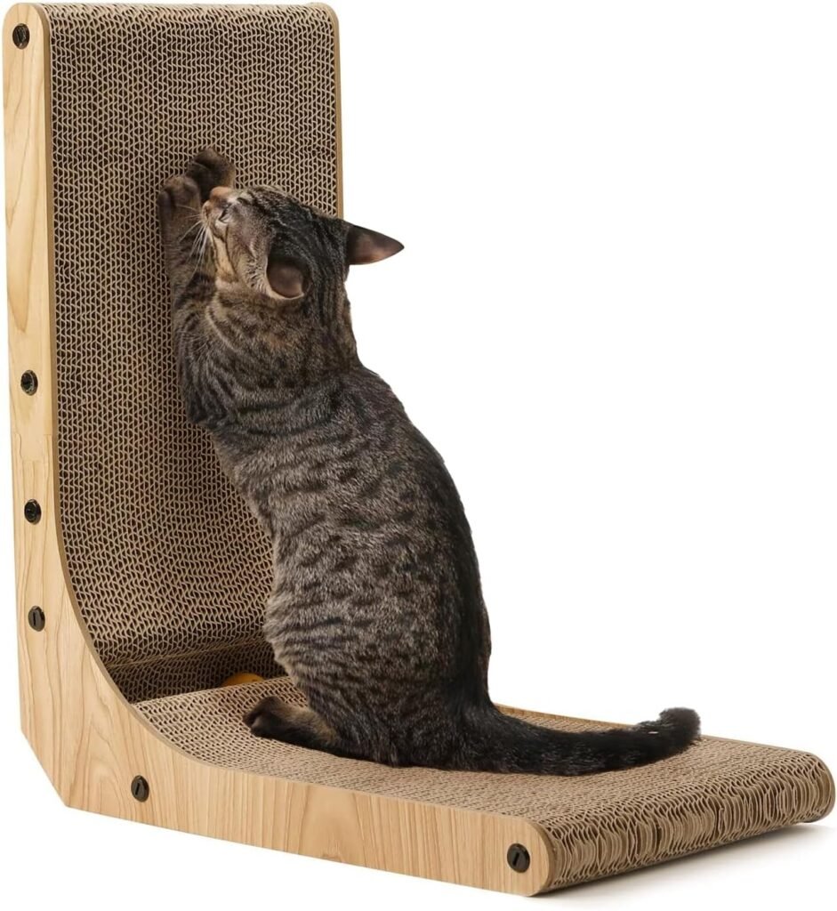 Kattenkrabmat L-vorm 42,5 cm met speelbal voor binnenkatten