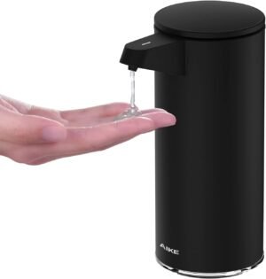 Automatische zeepdispenser 280 ml van roestvrij staal met USB-oplading voor badkamer en keuken