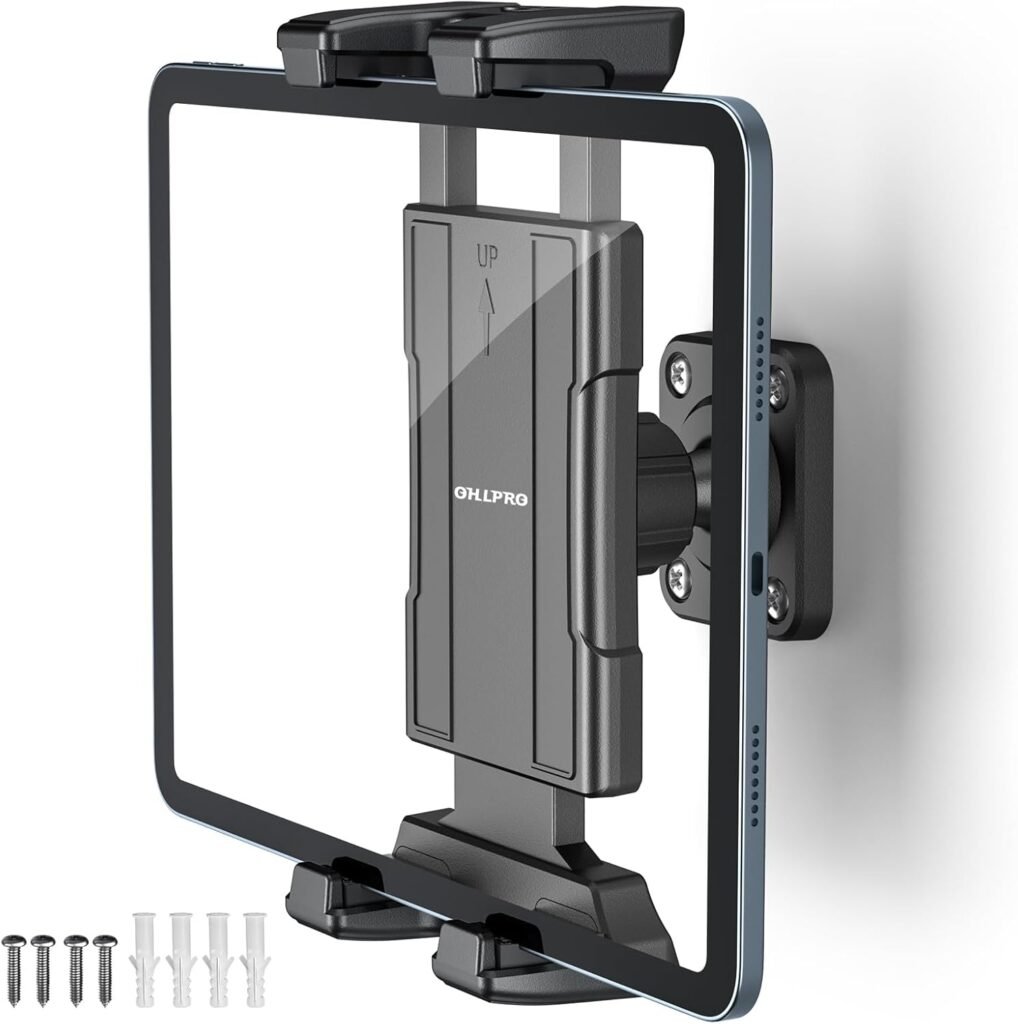 Universele tablet muurbeugel 4,7-13 inch met 360° verstelbare houder en schroefmontage