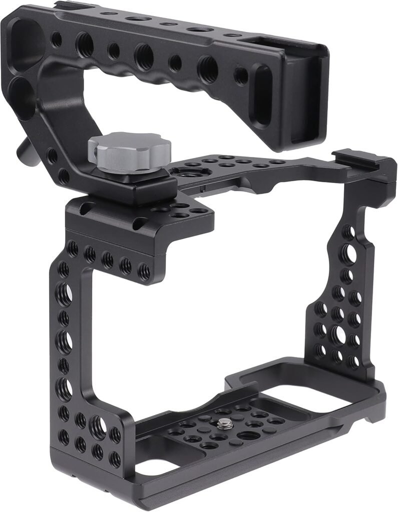 Camera cage met top handle voor Sony A7III, A7RIII, A9 en A7II met 1/4" en 3/8" bevestiging