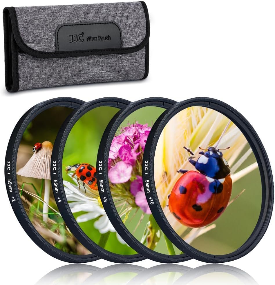 Close-up filter set voor DSLR camera, macro lens filters +2, +4, +8 en +10 met filtertas