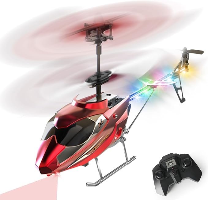 RC helikopter 2.4G met afstandsbediening, LED-licht, vaste hoogte en éénknopsstart voor kinderen vanaf 12 jaar