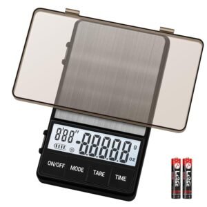 Mini Koffieweegschaal met Timer – Digitale Barista Weegschaal – 1000 g, 0,1 g Nauwkeurig – Voor Espresso en Koffie