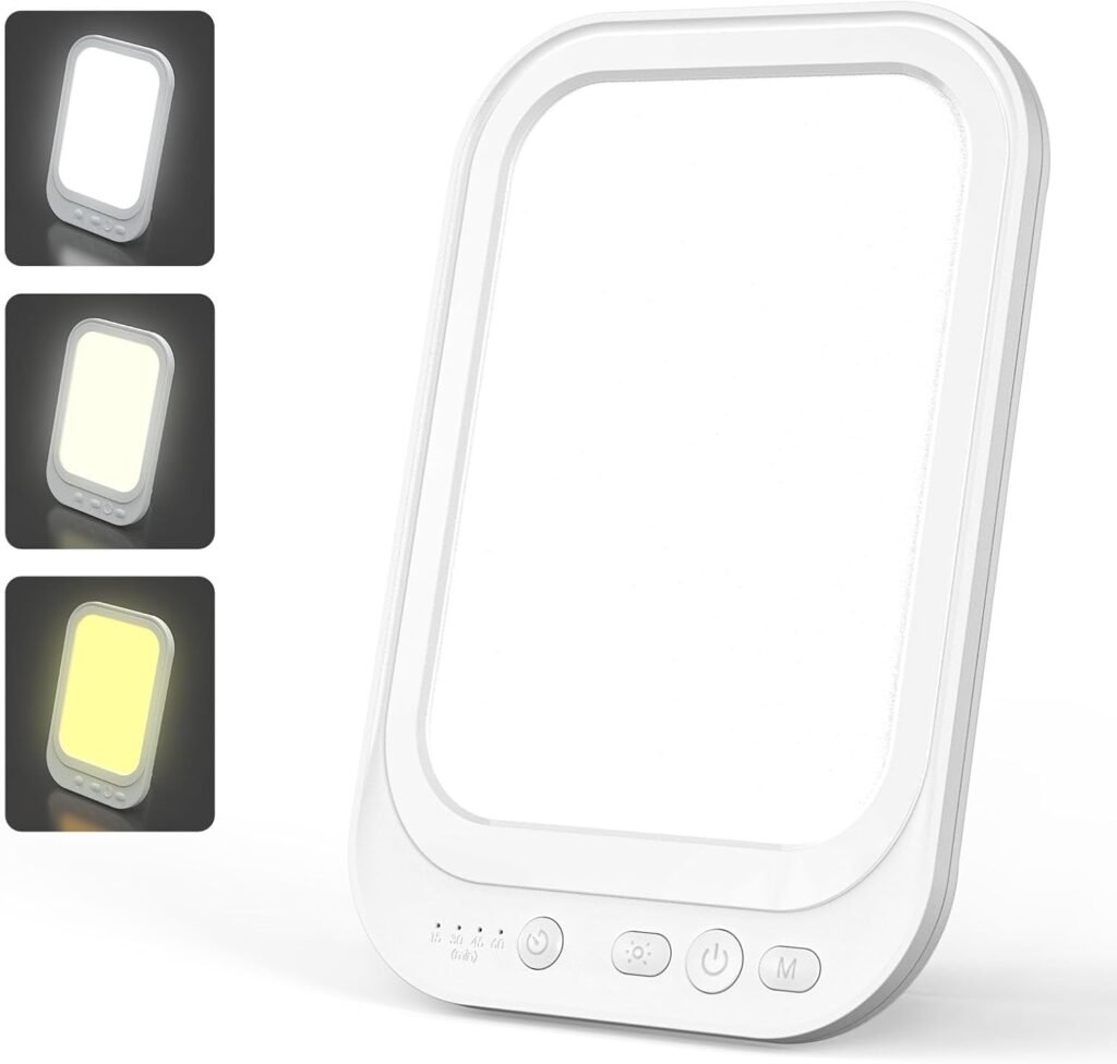 Daglichtlamp 10.000 Lux - Lichttherapielamp met 4 Timers en 5 Helderheidsniveaus - Vouwbare Stand - Voor Thuis en Kantoor
