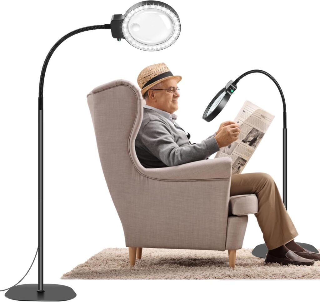 2-in-1 vergrootglas met licht en statief 5x 10x met 36 verstelbare LED's