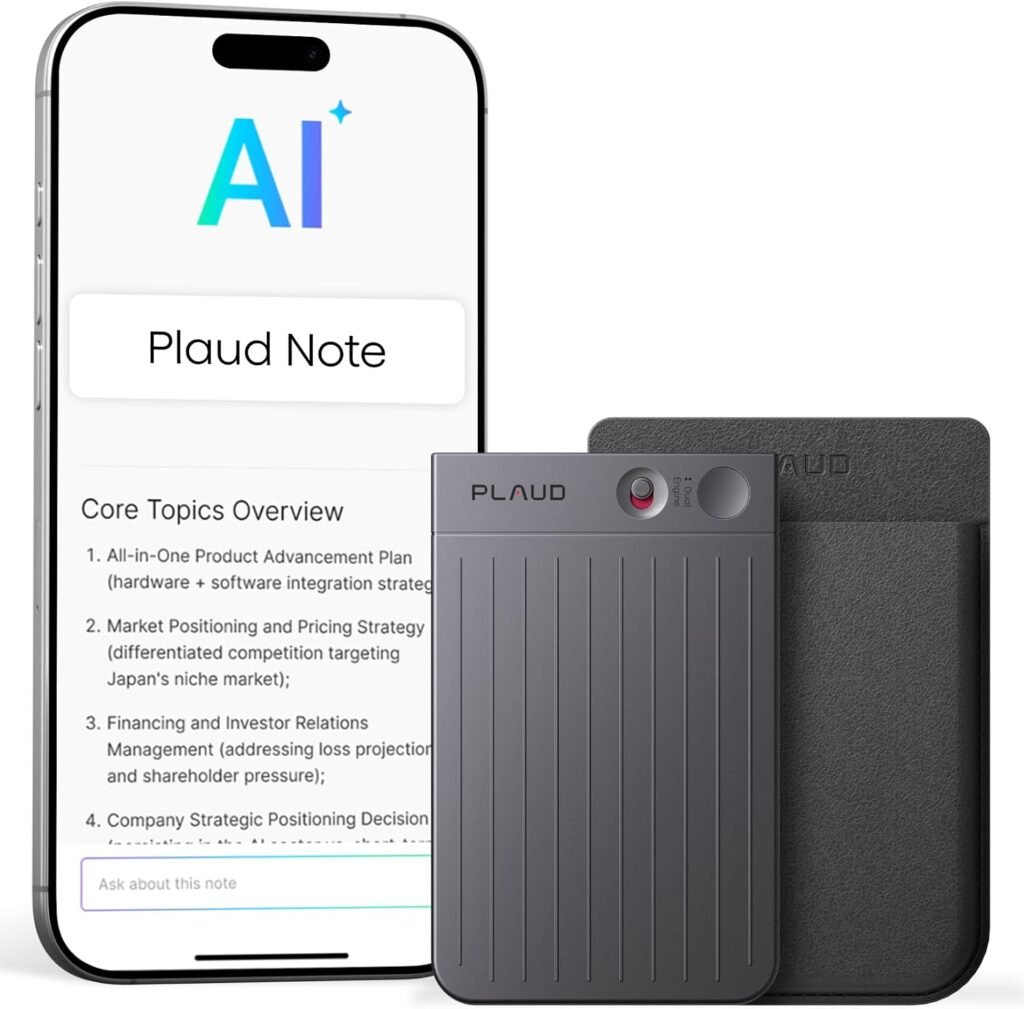 Digitale AI voice recorder 64GB met transcriptie, samenvatting, noise cancelling en 30 uur opnametijd