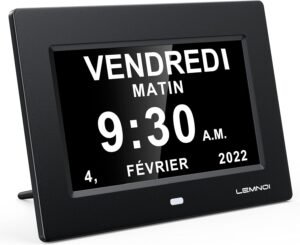 7 Inch Dementieklok – Digitale Kalenderklok met Datum en Dag – HD Display met 8 Alarmen – Automatische Dimming – Voor Ouderen en Kinderen