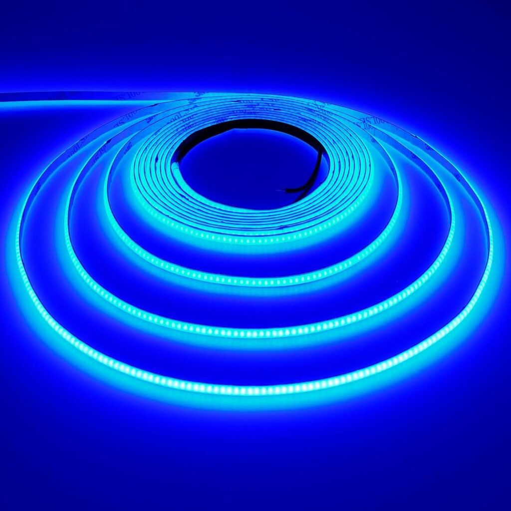 Blauwe LED strip 12V 5 meter, zelfklevend en flexibel, 3 mm breed voor binnengebruik en decoratie
