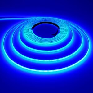 LED Strip 12V 5 Meter Blauw – Zelfklevende LED Verlichting – 384 LEDs/m CRI 90 – 3 mm Breed, Flexibel en Inkortbaar