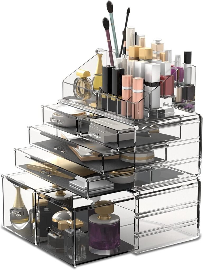 Transparante make-up organizer met opberglades voor cosmetica en beautyproducten