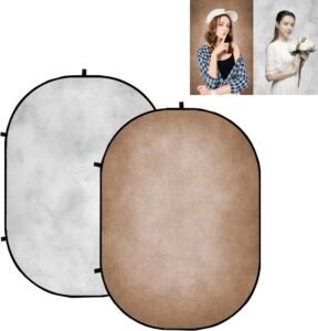 Vouwbare Fotografie Achtergrond Lichtgrijs Bruin – Kreukvrije Pop-up Achtergrond voor Fotostudio – Draagbare Fotoachtergrond – 1,5 x 2 m