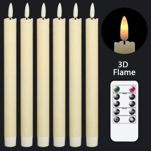 LED Kaarsen Set van 6 – Flikkerende LED Kaarsen met Afstandsbediening – Warm Wit Licht – Real Wax – Voor Kerst en Bruiloft