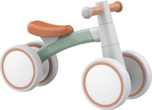 Loopfiets voor Kinderen vanaf 1 Jaar – Balanceerfiets Zonder Pedalen – Eerste Fiets met 4 Wielen – 12-36 Maanden