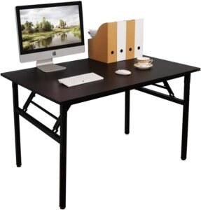 Vouwtafel 100 x 60 x 75 cm Zwart – Opvouwbaar Bureau – Schrijftafel en Werkstation – Geen Montage Nodig