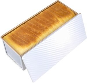 Broodvorm met Deksel 1000 g – Antiaanbak Bakvorm – Rechthoekige Broodpan voor Toast- en Sandwichbrood – 34 x 13,5 x 12 cm