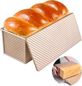 Broodbakvorm met Deksel – Antiaanbak Toastvorm met Ventilatiegaten – Rechthoekige Broodvorm voor Sandwichbrood en Gebak – Voor de Oven