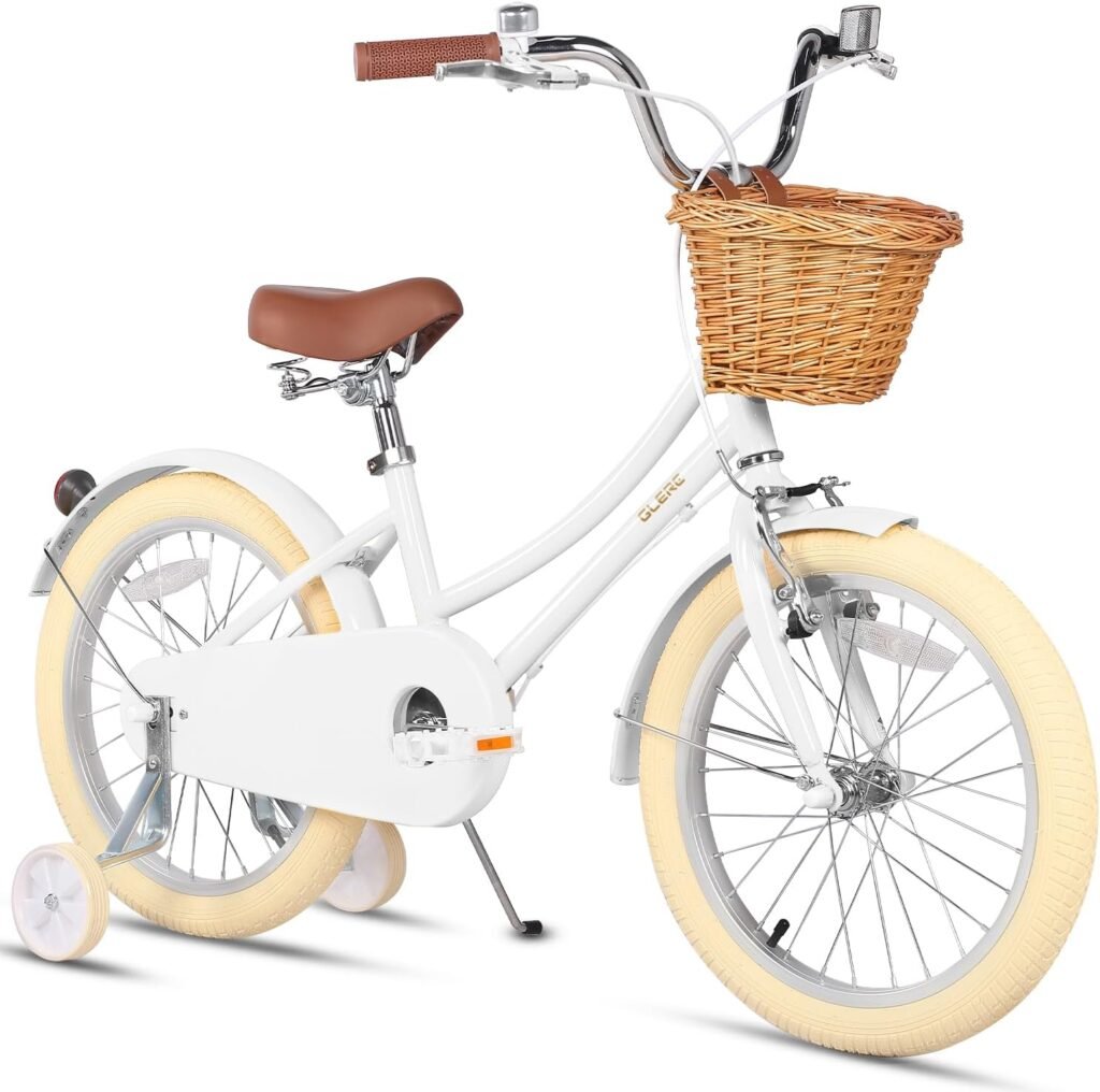 Meisjesfiets met mandje, bel en zijwieltjes 18 inch