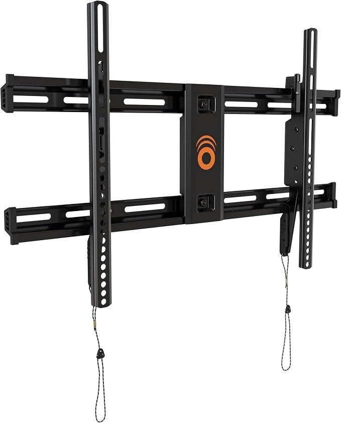 Vaste TV muurbeugel voor 42-80 inch televisies, 2,25 inch van de muur, met kabeltoegang en snelle installatie