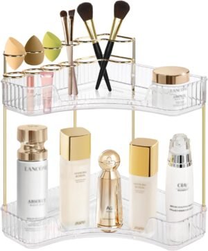 Transparante make-up organizer met 3 niveaus voor huidverzorging