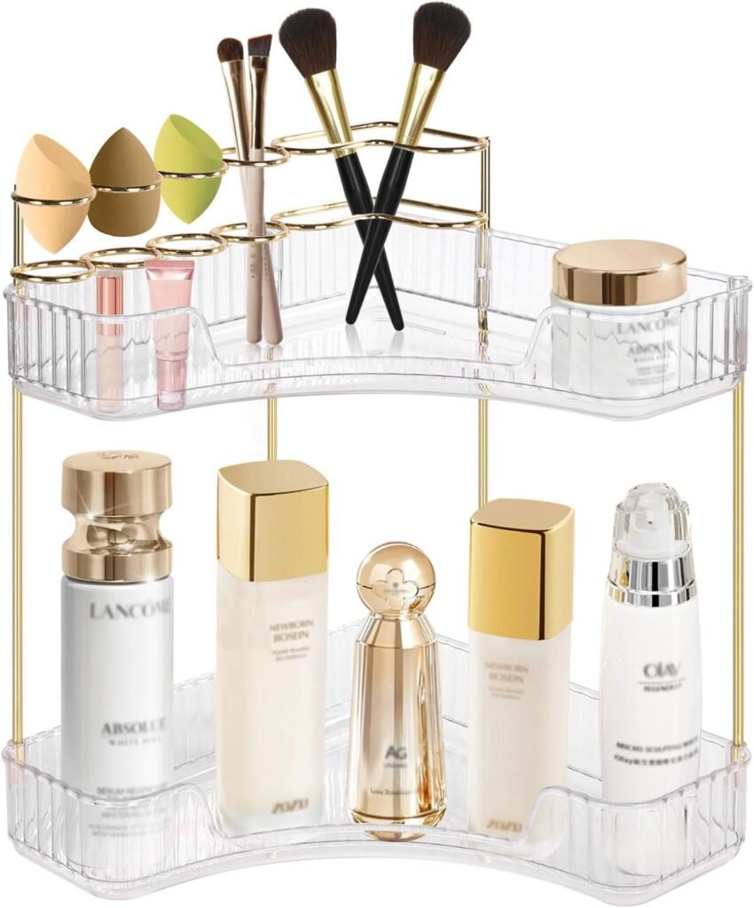 Transparante make-up organizer met 3 niveaus voor huidverzorging