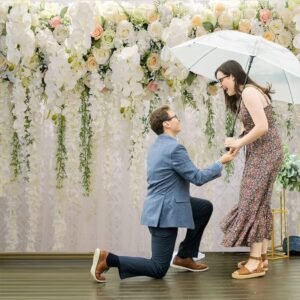 Fotografie Achtergrond met Witte Rozen – Bloemen Achtergronddoek voor Fotoshoot en Feest – Opvouwbaar Polyester – 213 x 152 cm