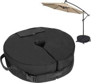 Parasolvoet Gewichtszak – Zandzak voor Parasolvoet en Kruisvoet – Tot 40 kg – Voor Tuin en Buiten – Zwart