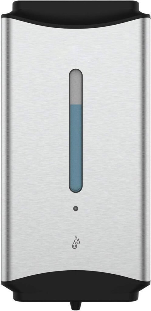 Automatische zeepdispenser wandmontage 1100 ml RVS met sensor, contactloos voor keuken en badkamer