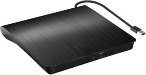 Externe DVD Brander USB 3.0 – Dunne CD/DVD Drive voor Laptop en Desktop – CD-RW/DVD-R – Compatibel met Windows en Mac OS