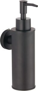 Zeepdispenser RVS Zwart – Wandmodel voor Badkamer en Keuken – Ronde Zeepfles – 304 Roestvrij Staal