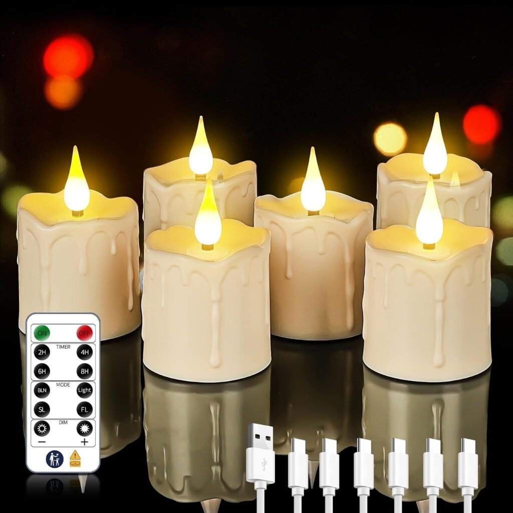 LED theelichtjes set van 6 met afstandsbediening en timer, waterdichte flameless kaarsen voor decoratie
