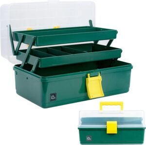 Opbergbox 3 Lagen met 2 Uittrekbare Lades – Kunststof Organizer met Vakken – Multifunctionele Opbergdoos – 33 cm