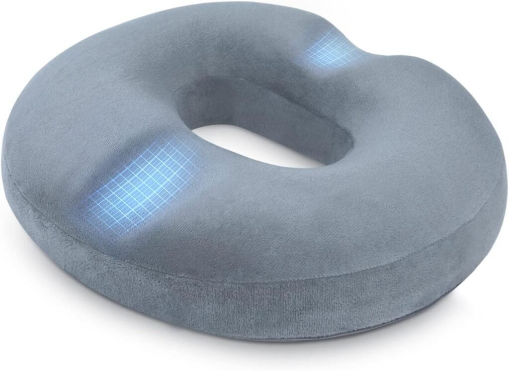 Donut ring kussen van memory foam, zwart zitkussen voor hemorroïden en coccyx, geschikt voor auto, kantoor, thuis of rolstoel