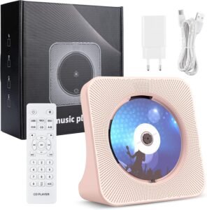 Draagbare CD Speler met Bluetooth – Desktop CD Speler met Hifi Luidsprekers – FM Radio en Afstandsbediening – USB Verbinding en AUX