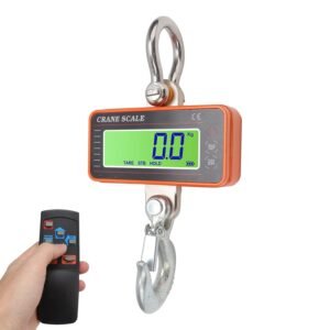 Digitale Kraanweegschaal 1500 kg – Industriële Hangweegschaal – LED Display met Afstandsbediening – Meetbereik tot 3000 lb – kg, lb en N