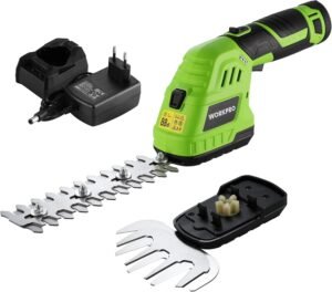 Draadloze Grasmaaier en Heggenschaar 2-in-1 – Gras- en Struikschaar voor Tuinonderhoud – 12V met 2Ah Accu en Lader – 12,5 en 16 cm