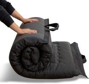 Futon Matras met Geheugenschuim – Opvouwbaar Logeermatras – Hypoallergeen en Draagbaar – Met Handvat en Rits voor Camping en Binnengebruik