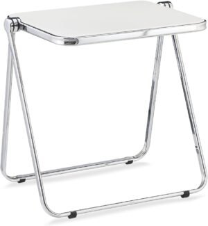 Opvouwbare witte vouwtafel van transparant acryl voor thuis en kantoor