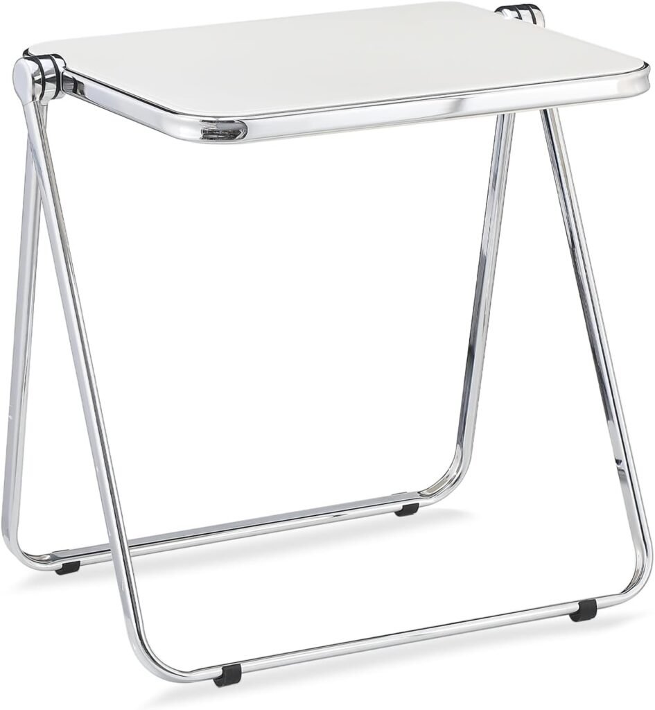 Opvouwbare witte vouwtafel van transparant acryl voor thuis en kantoor