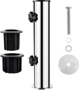 Parasolhouder – Universele Verstelbare Houder voor Balkon en Tuin – Stalen Parasolstandaard – 32/40/50 mm met PVC Reduceringsringen