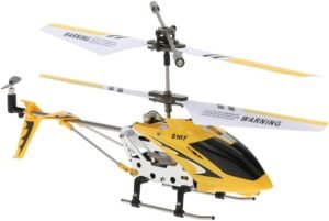 Mini RC Helikopter – Afstandsbestuurbare Speelgoedhelikopter – 3-Kanaals met Gyroscoopstabilisatie en LED-verlichting – Geel, Oplaadbaar
