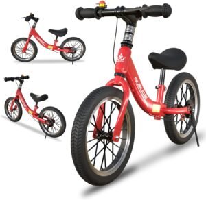 Loopfiets 14 Inch voor Kinderen 2-6 Jaar – Trainingsfiets Zonder Pedalen – Verstelbaar Zadel met Rem – Voor Jongens en Meisjes