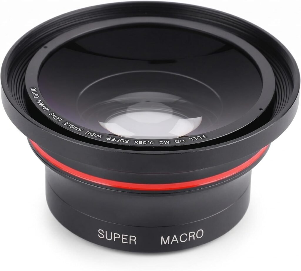 37 mm HD groothoeklens met macrolens en telefoonclip voor smartphone, camcorder en DSLR-camera