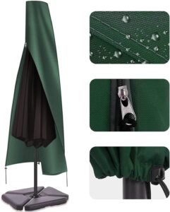 Parasolhoes 600D Waterdicht – Beschermhoes voor Tuinparasol – Oxford Stof met PVC Coating – Voor Parasols van 2,5 tot 4 Meter – 190 x 25 x 50 cm