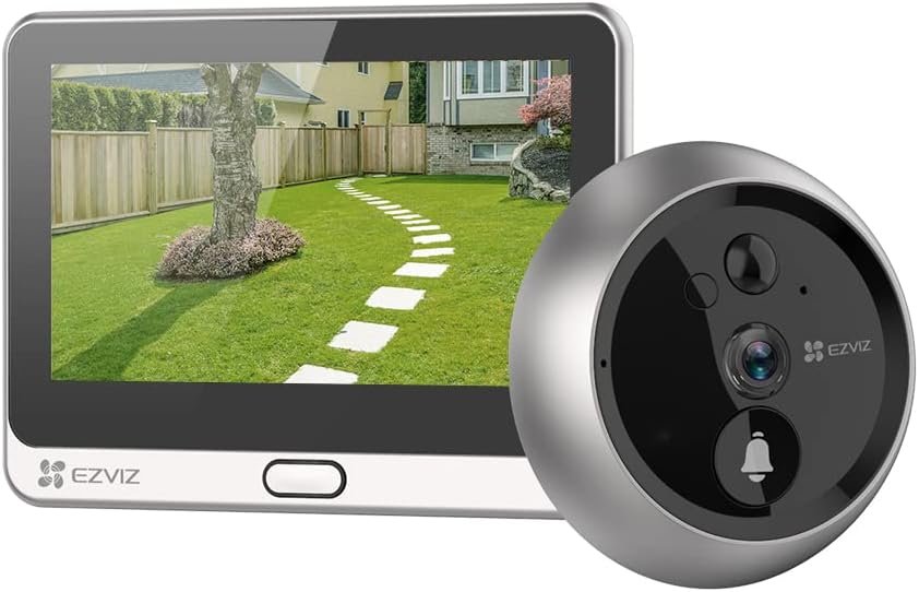 Video deurbel met camera, 2MP, 166° groothoek, PIR-sensor en 4,3 inch kleurenscherm