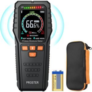 Vochtmeter Zonder Pin – Digitale Vochttester met LCD Display – Niet-Destructieve Meting voor Muren en Hout – Tot 19 mm Diepte