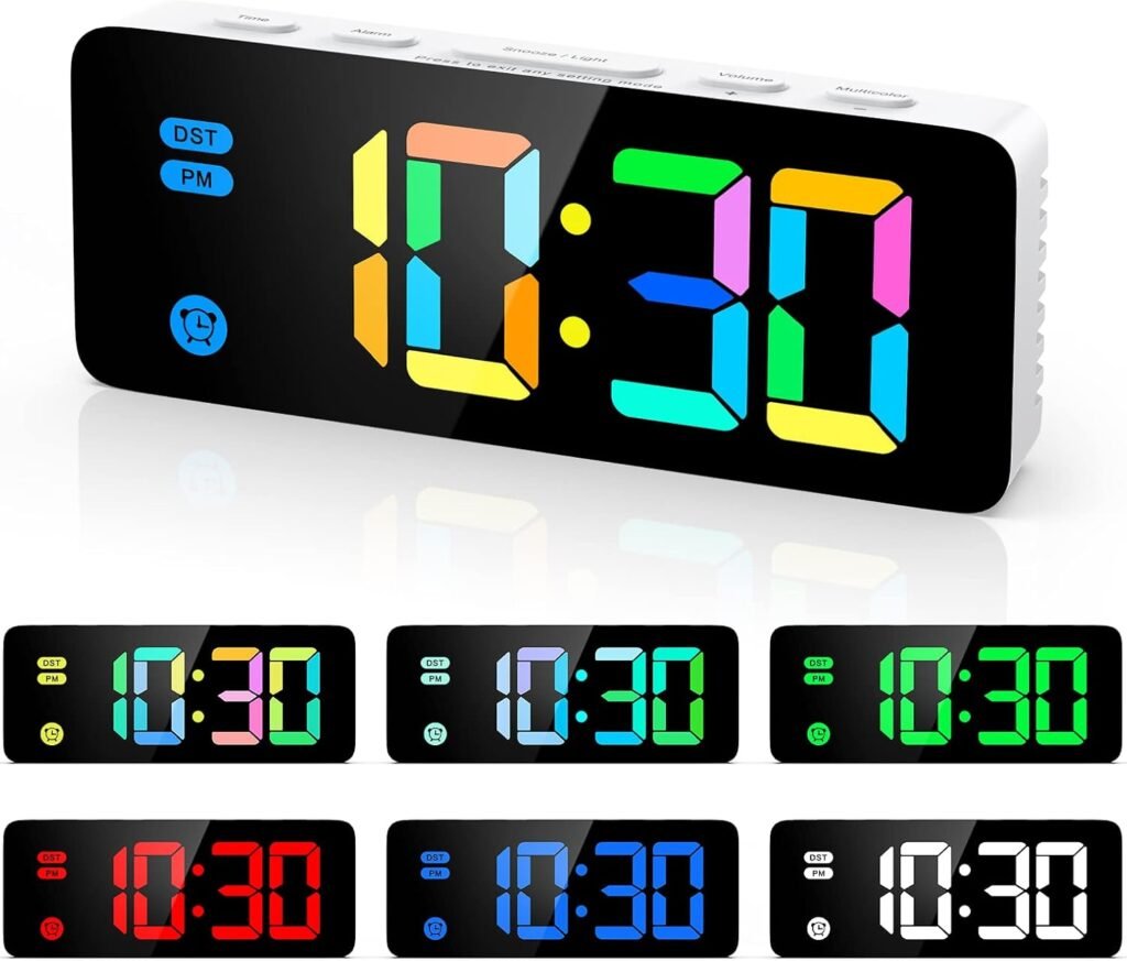 Nachtkastje klok met LED-scherm, instelbare helderheid, snooze-functie en USB-oplaadpoort, geschikt als kinderwekker