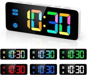 Nachtkastje Klok met LED Scherm – Digitale Wekker met Instelbare Helderheid en Snooze – Kinderwekker – USB Oplaadpoort
