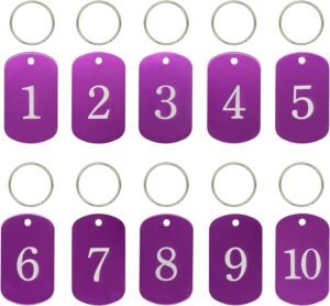 Nummerlabels Sleutels – Aluminium Sleutelhangers voor Sleutelorganisatie – Gegraveerde Identificatielabels – Set van 25 Zilverkleurig