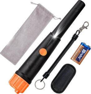 Metaaldetector en Pinpointer Set – Waterdichte Metaaldetector voor Schattenjacht en Metaalvondsten – Verstelbare Gevoeligheid – Detectiediepte tot 25 cm